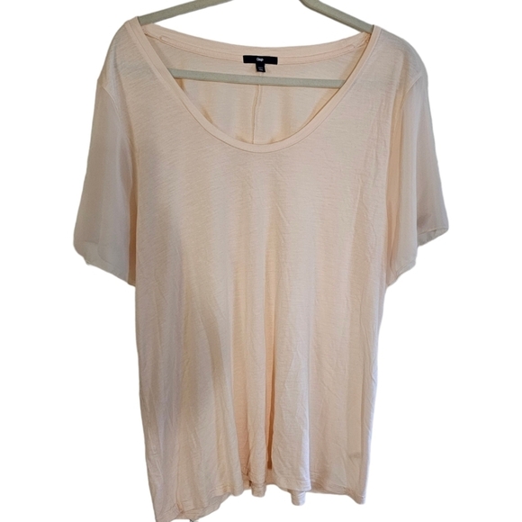 Gap Women's Short Sleeve Scoop Neck Rayon Soft Peach Color T-Shirt Size XXL - Picture 1 of 8